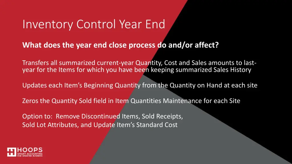 inventory control year end 1