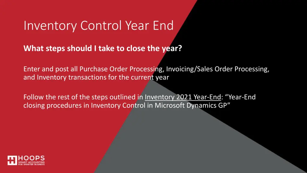 inventory control year end 2