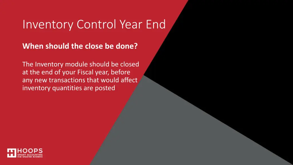 inventory control year end