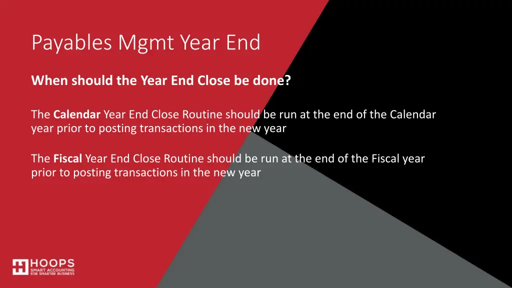 payables mgmt year end