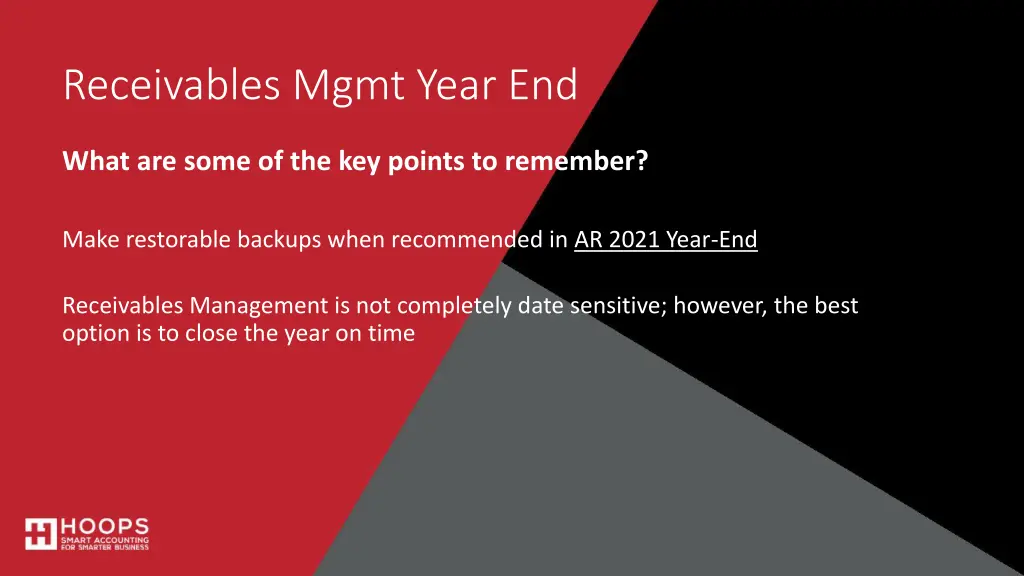 receivables mgmt year end 3