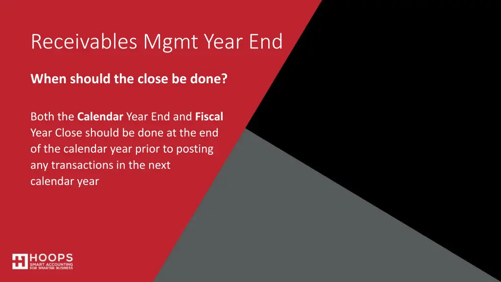 receivables mgmt year end