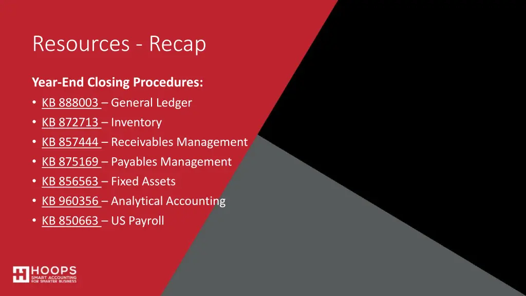 resources recap