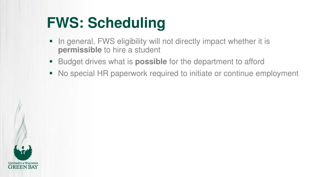 fws scheduling