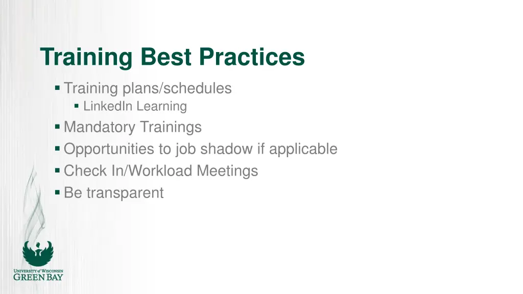 training best practices
