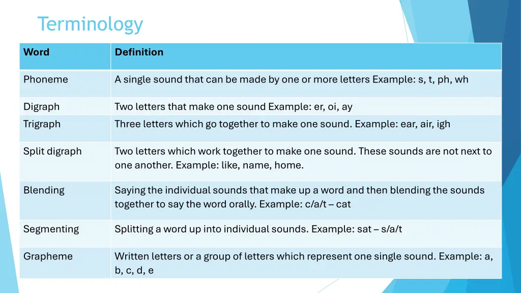 terminology