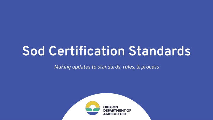 sod certification standards