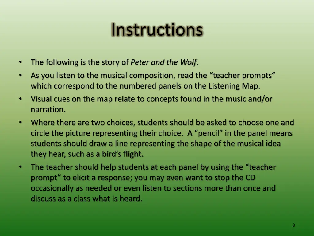 instructions