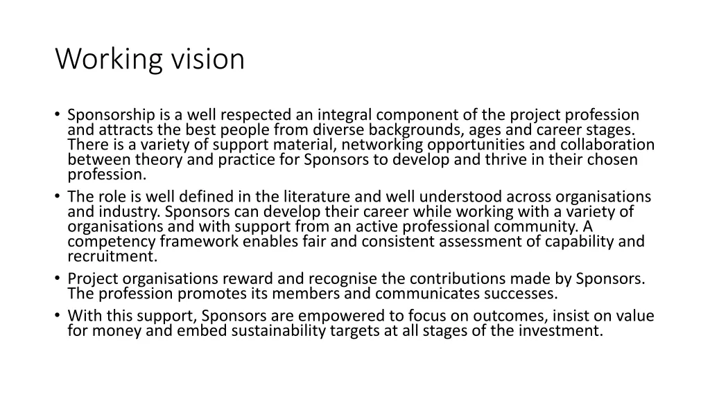 working vision