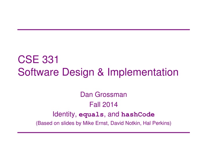 cse 331 software design implementation
