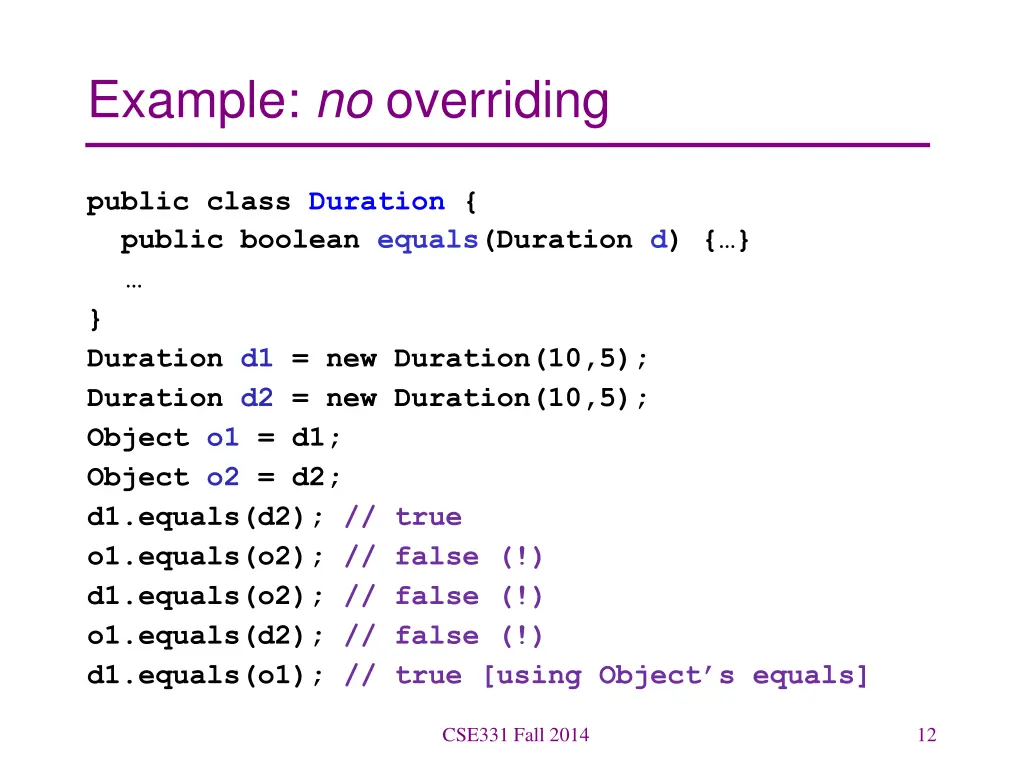 example no overriding