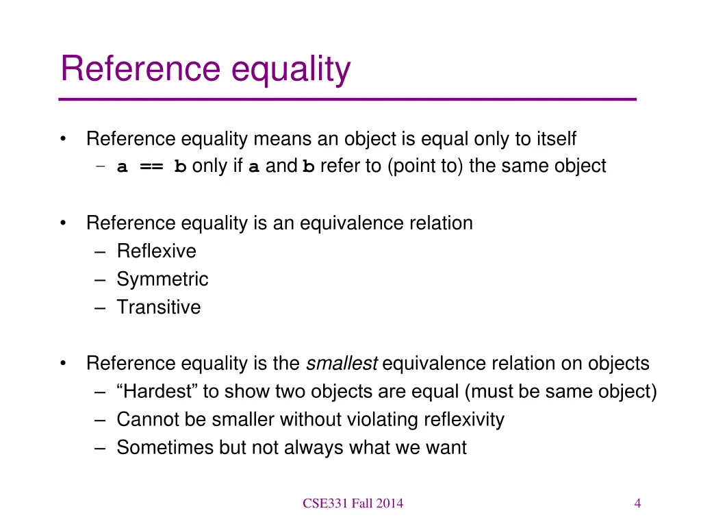 reference equality