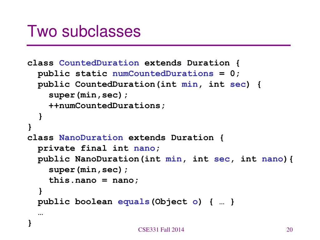 two subclasses