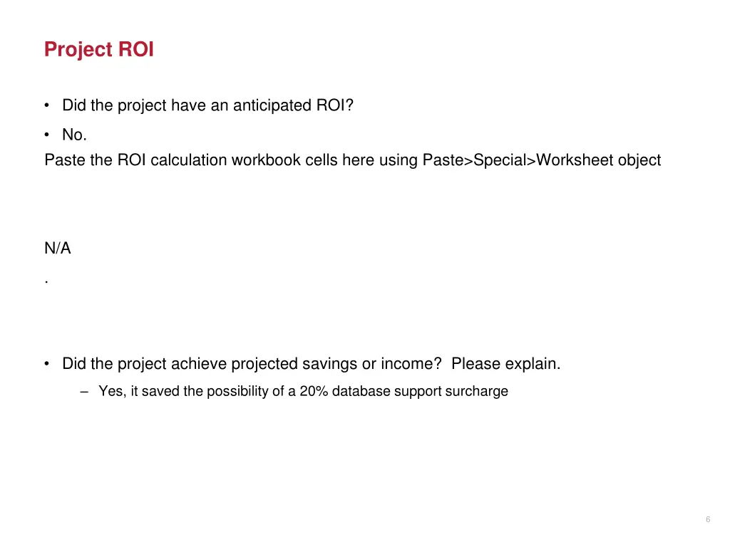 project roi