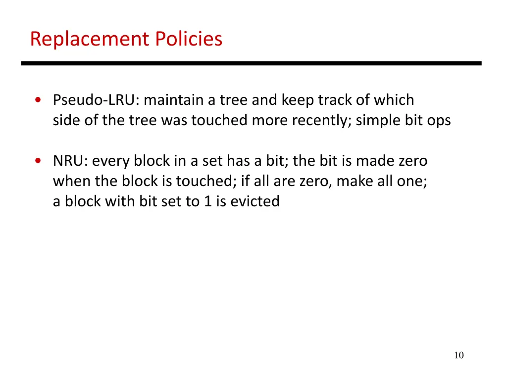 replacement policies