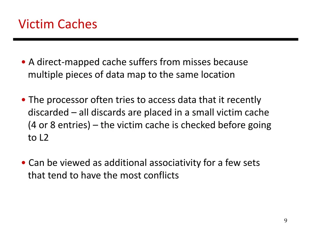 victim caches