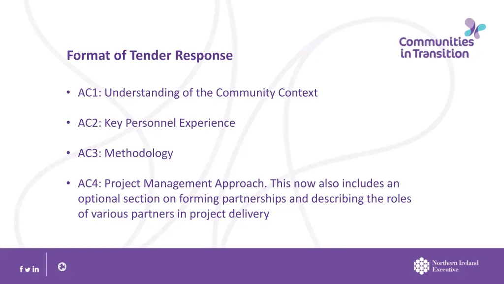 format of tender response