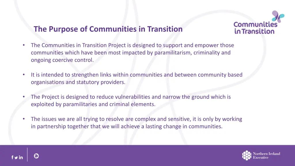 the purpose of communities in transition