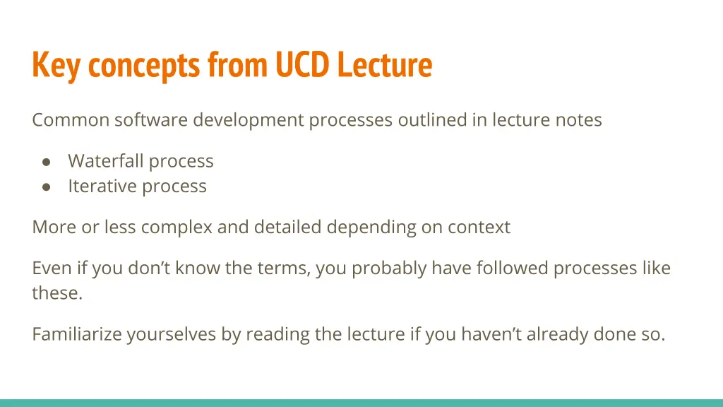 key concepts from ucd lecture