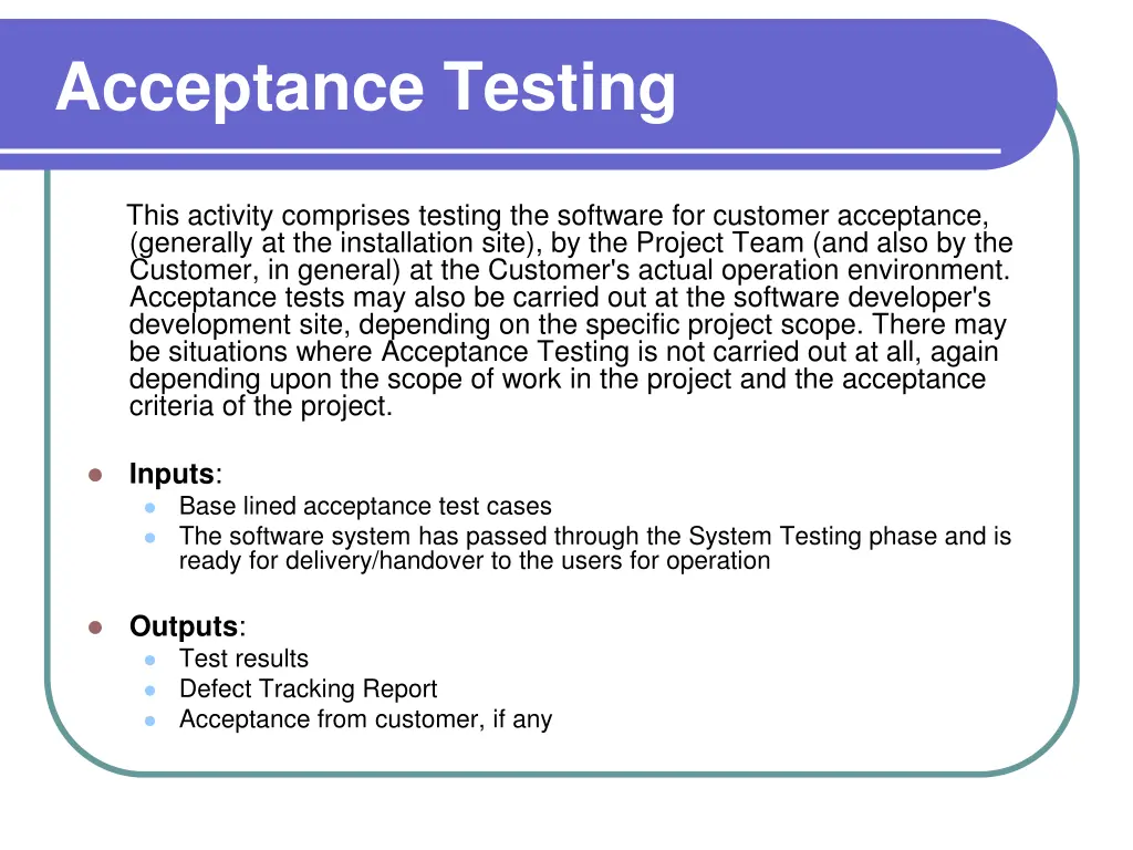 acceptance testing