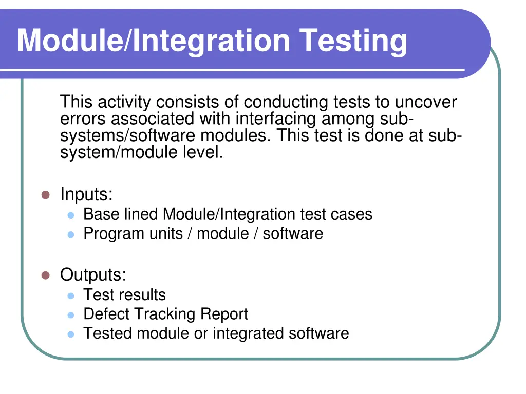 module integration testing