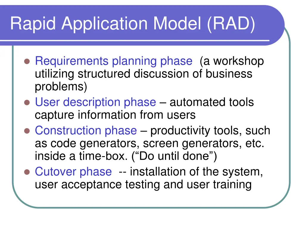 rapid application model rad