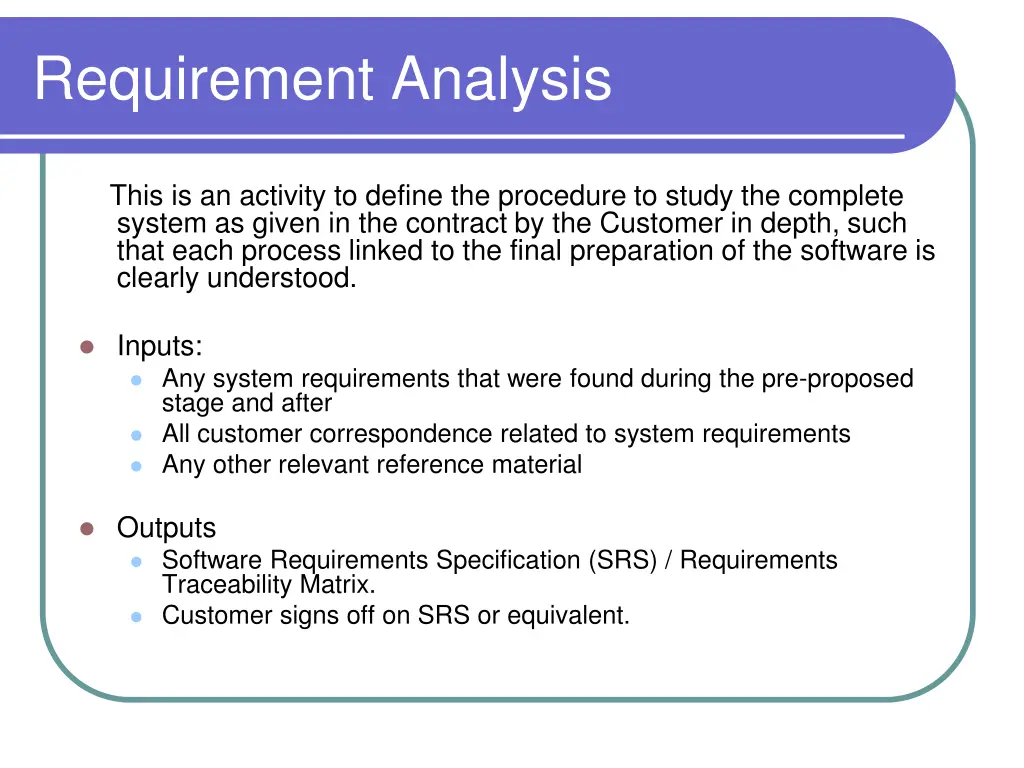 requirement analysis