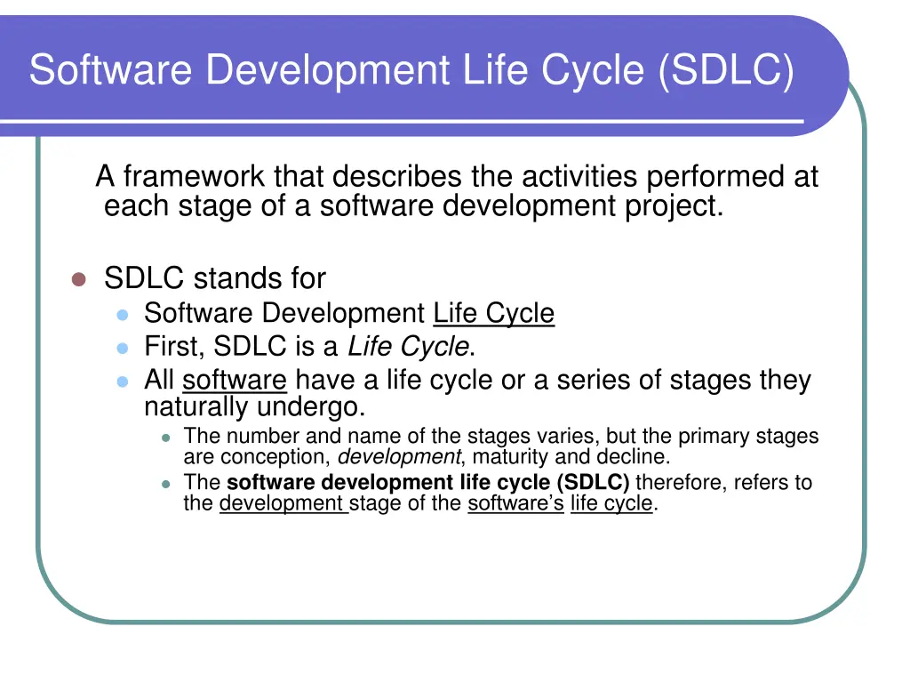 software development life cycle sdlc 1
