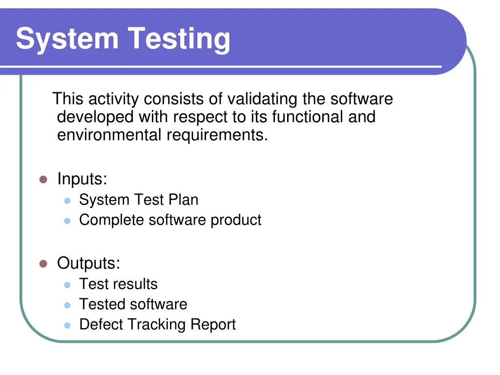 system testing