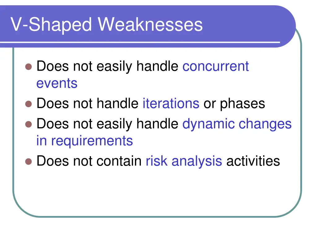 v shaped weaknesses