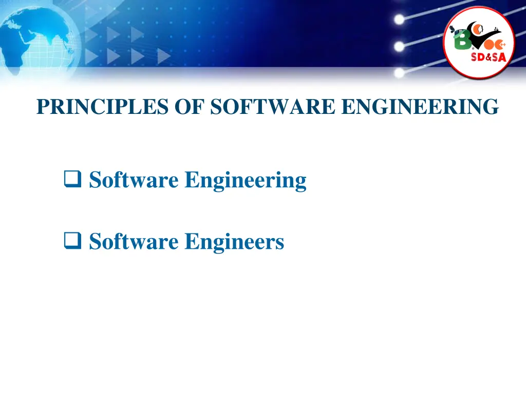 principles of software engineering
