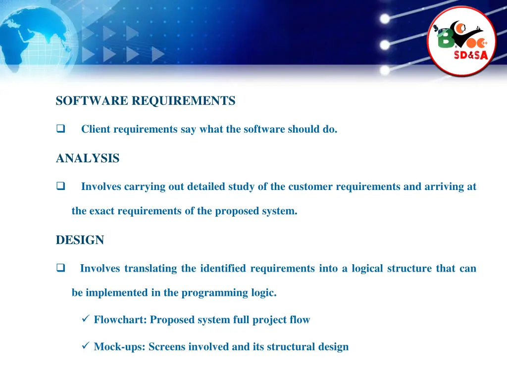 software requirements