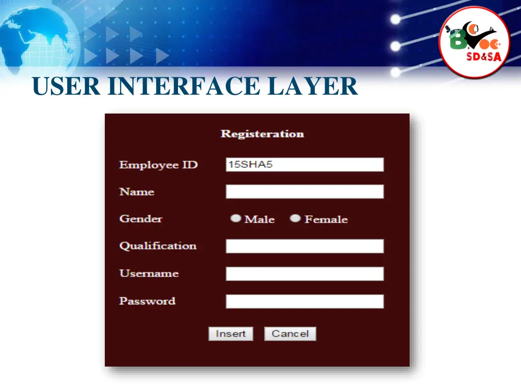 user interface layer