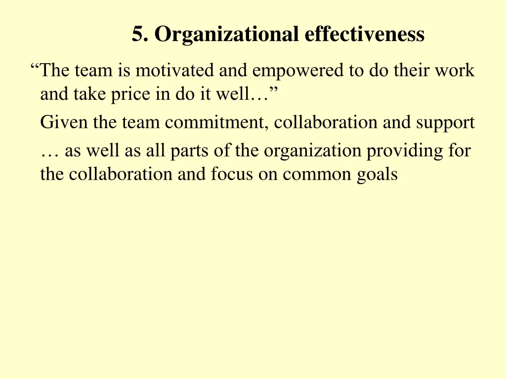 5 organizational effectiveness