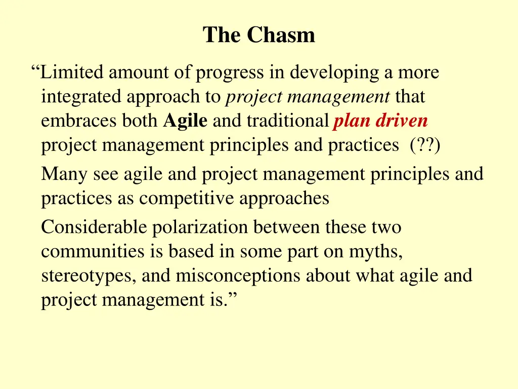 the chasm