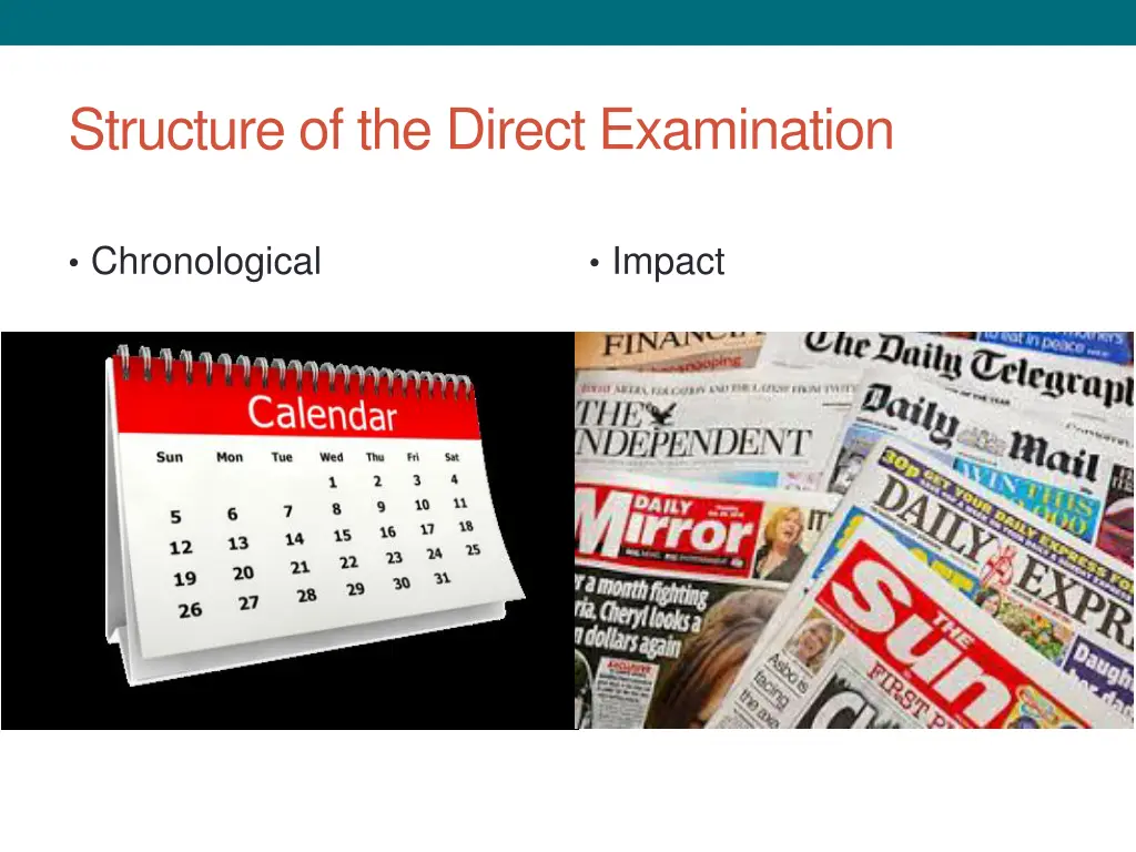 structure of the direct examination