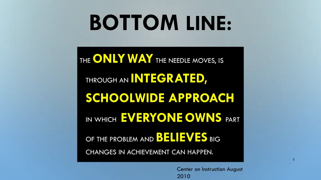 bottom line