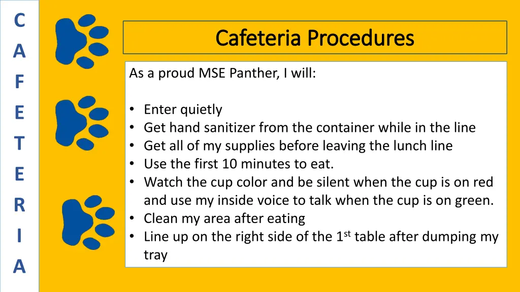 c a f e t e r i a