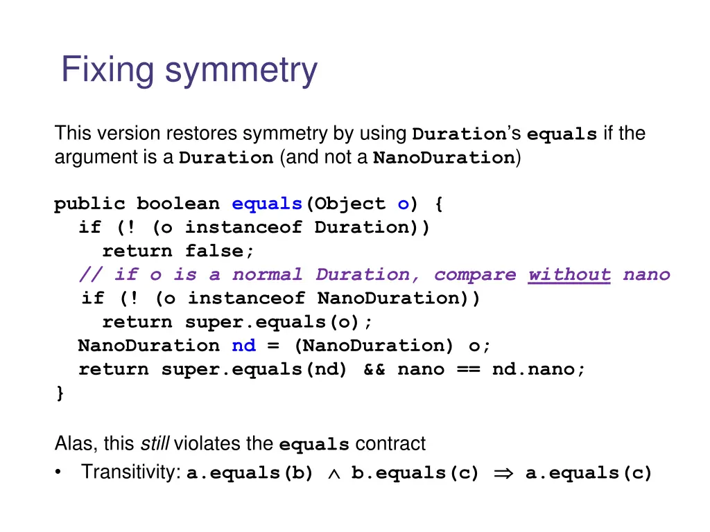 fixing symmetry
