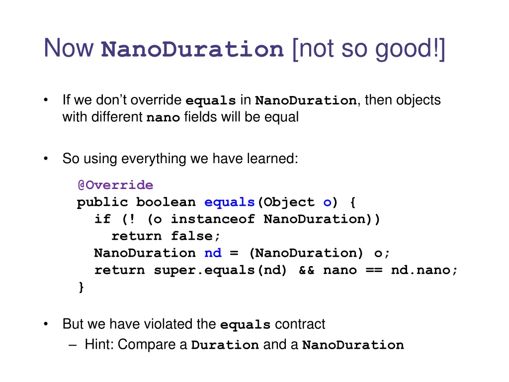 now nanoduration not so good