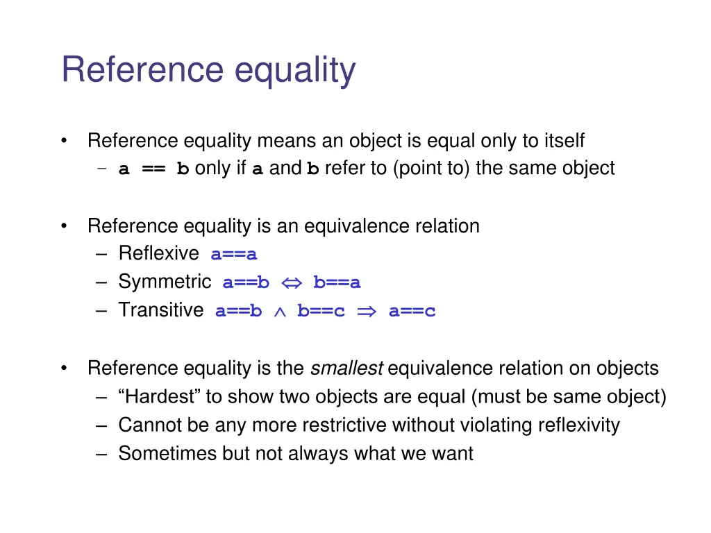 reference equality