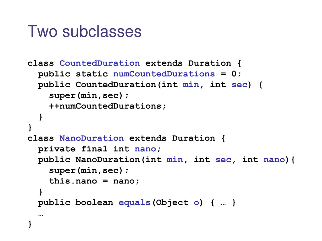 two subclasses