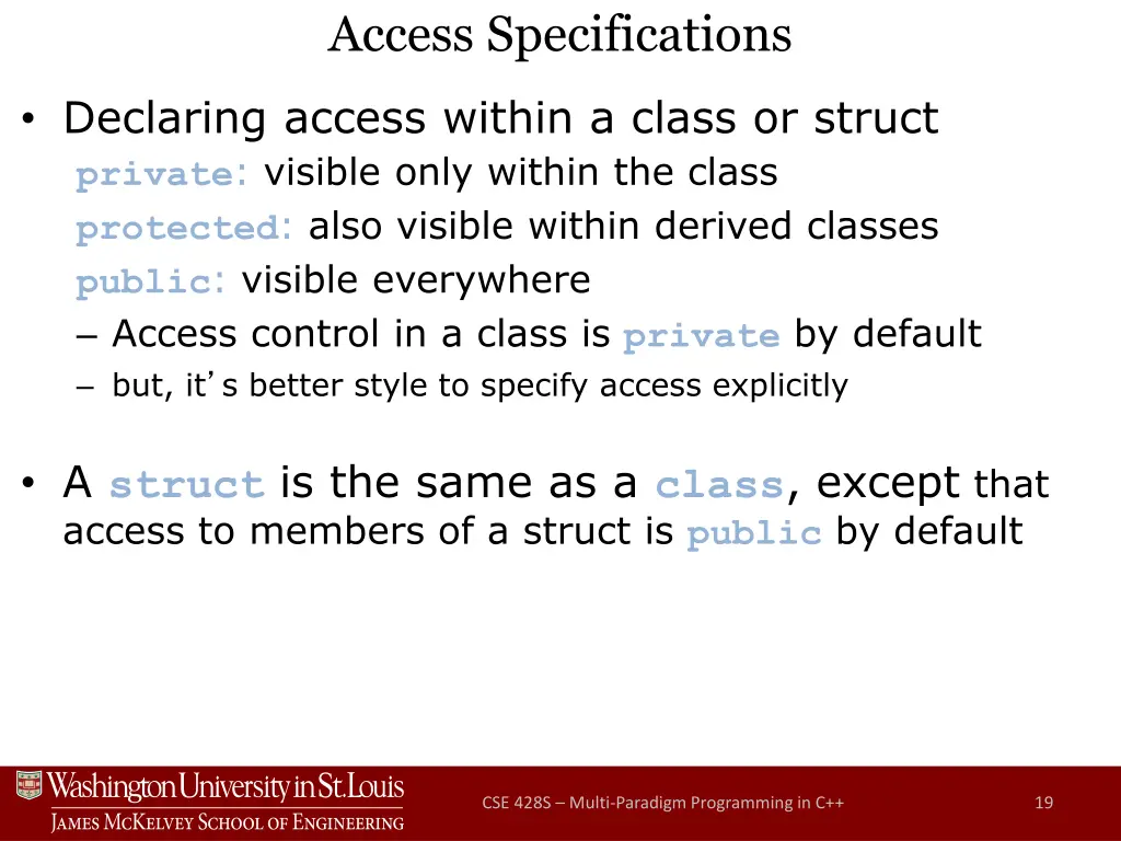 access specifications