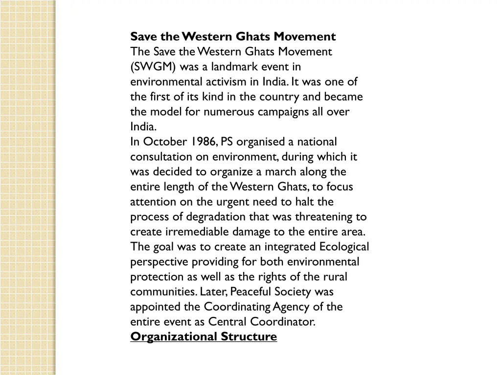 save the western ghats movement the save