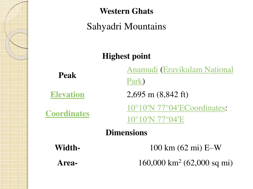 western ghats sahyadri mountains