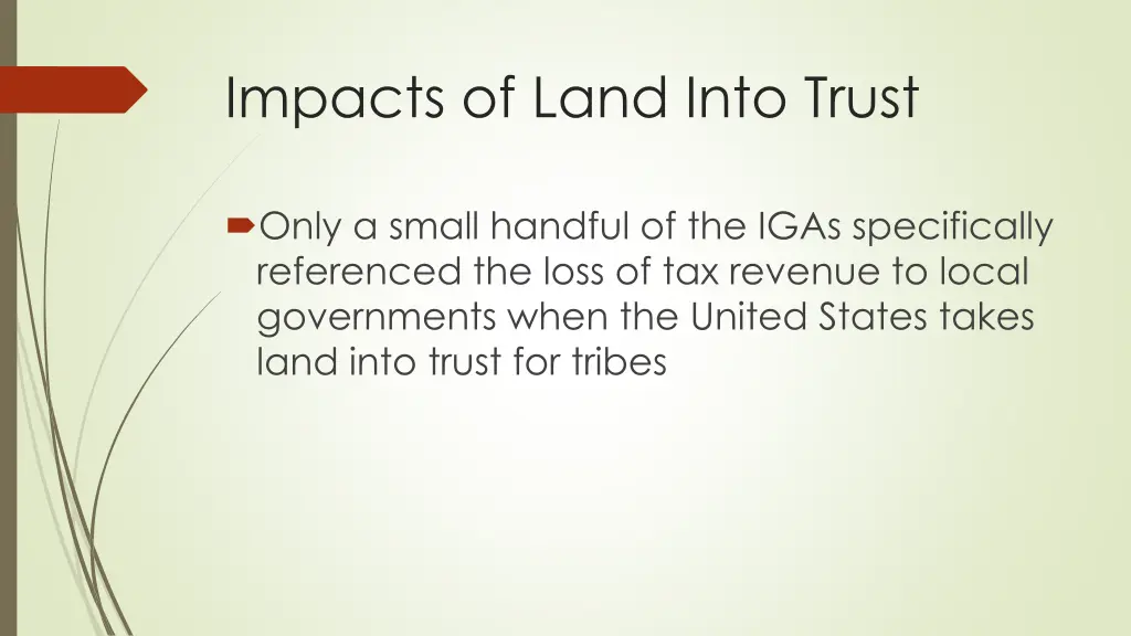 impacts of land into trust