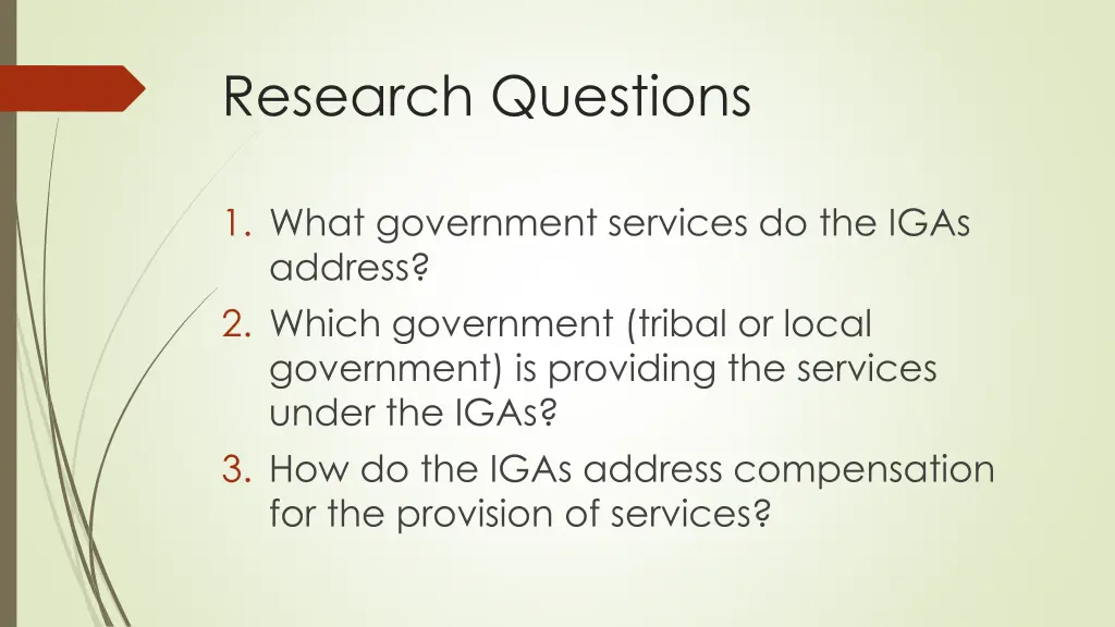 research questions