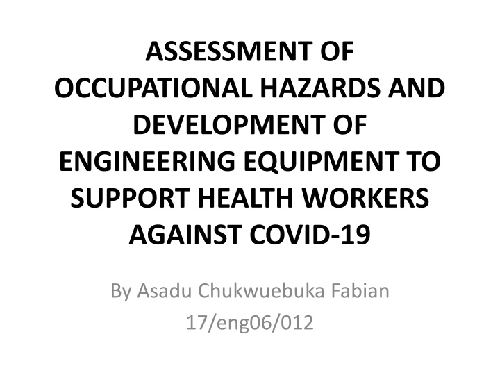 assessment of occupational hazards