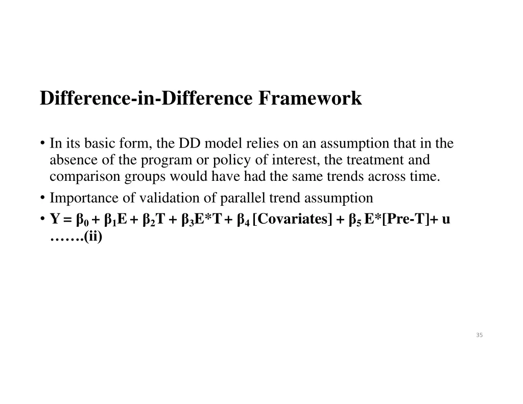 difference in difference framework 1