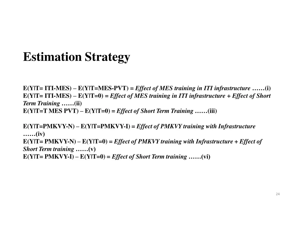 estimation strategy